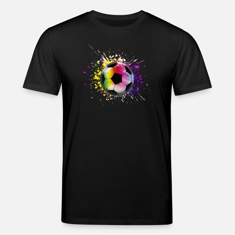 Bunter Fußball Regenbogenfarben - Stanley/Stella Unisex Bio-T-Shirt CREATOR  - Schwarz