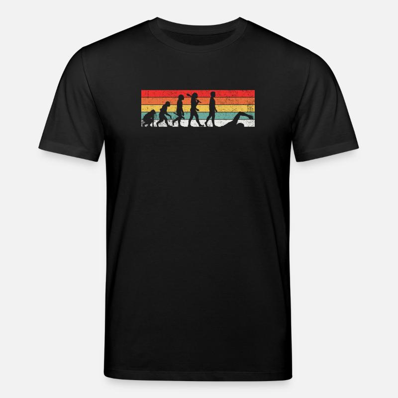 Schwimmen Schwimmer Evolution - Stanley/Stella Unisex Bio-T-Shirt CREATOR  - Schwarz