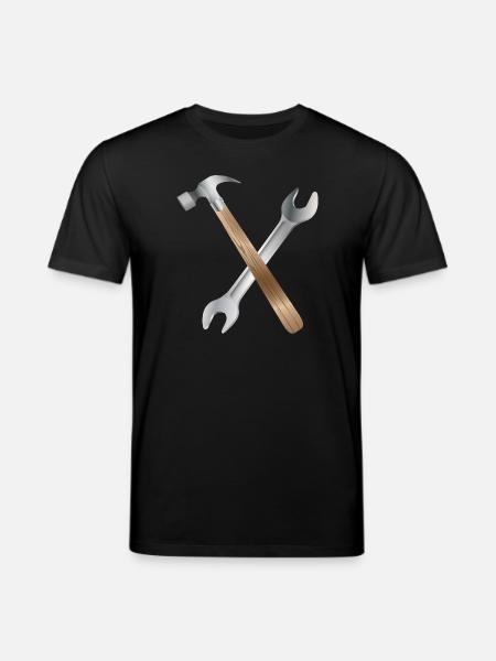 Wrench and carpenter's hammer - Stanley/Stella CREATOR Unisex Organic T-Shirt - black