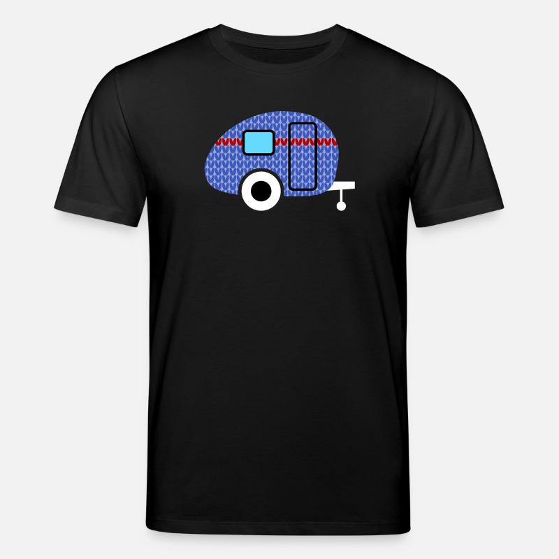 Caravan Strickmuster Wohnwagen Camping Winter - Stanley/Stella Unisex Bio-T-Shirt CREATOR - Schwarz