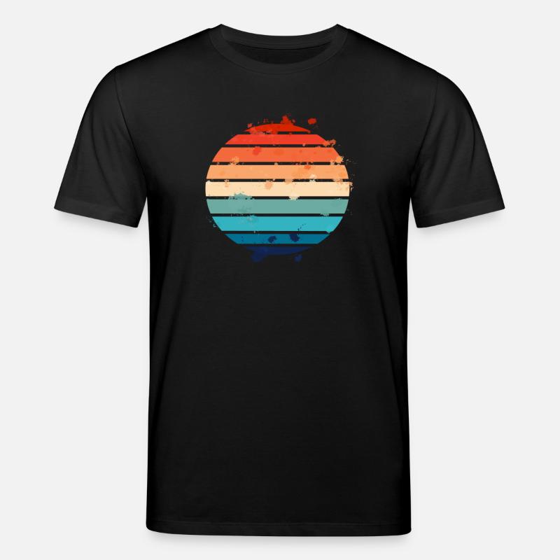 Splatter Retro Sunset - Stanley/Stella Unisex Bio-T-Shirt CREATOR - Schwarz