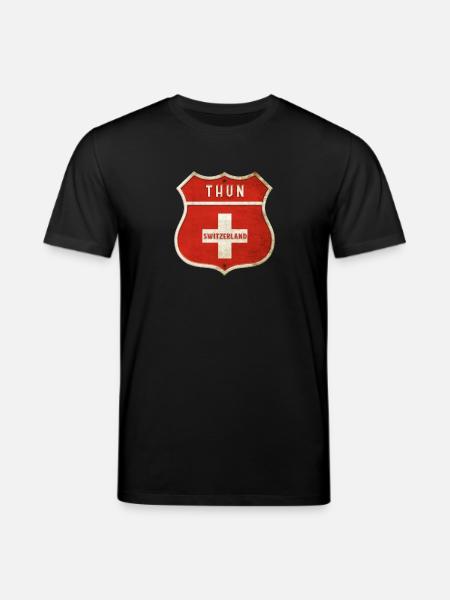 Thoune Suisse Armoiries Drapeaux Design - T-shirt bio CREATOR Stanley/Stella Unisexe - noir