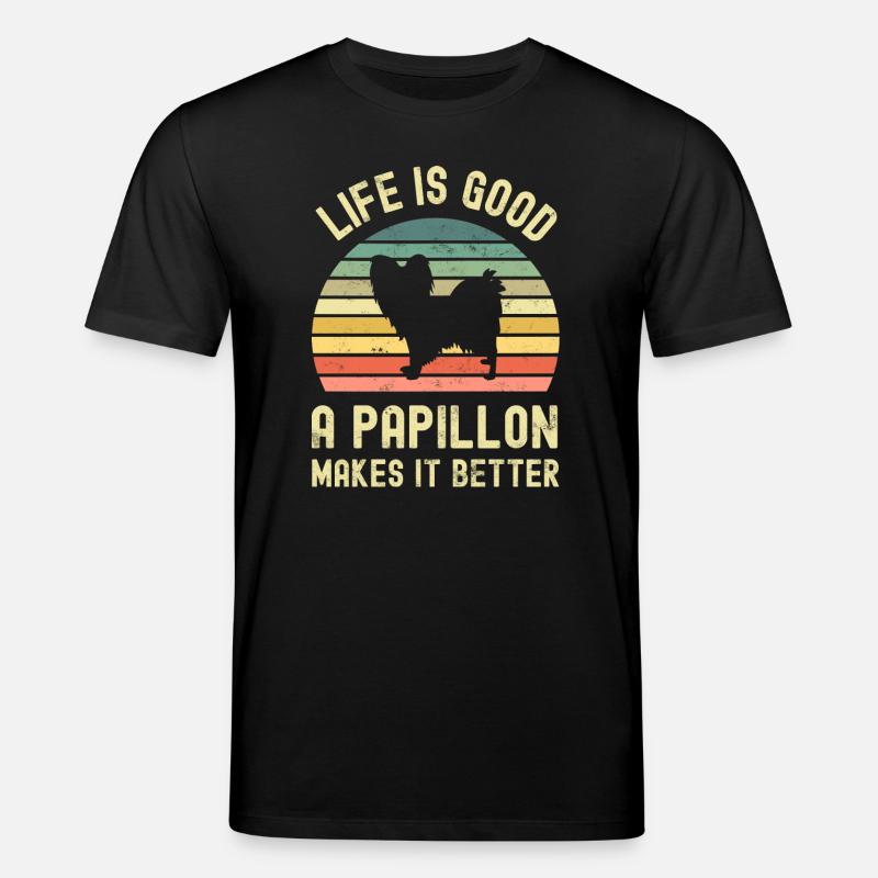 Hund Papillon - Stanley/Stella Unisex Bio-T-Shirt CREATOR  - Schwarz