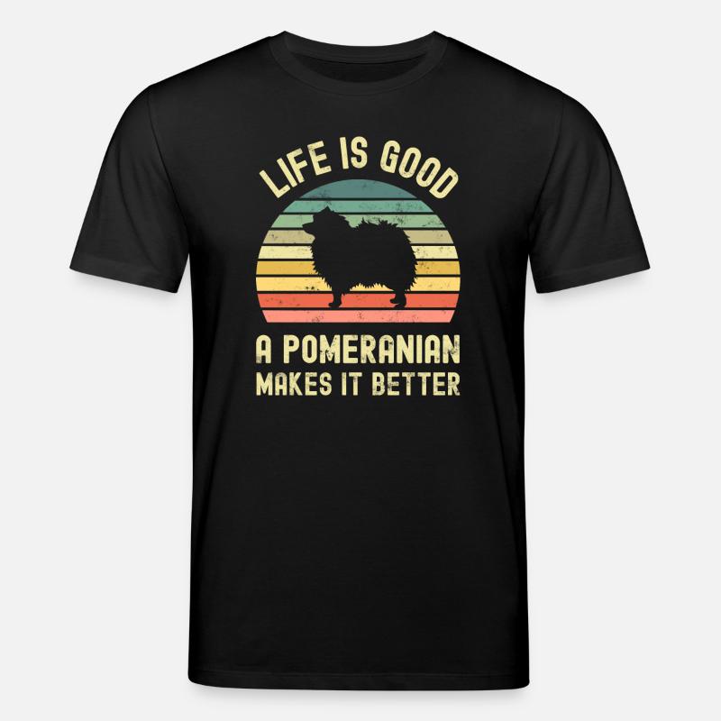 Hund Pomeranian - Stanley/Stella Unisex Bio-T-Shirt CREATOR  - Schwarz