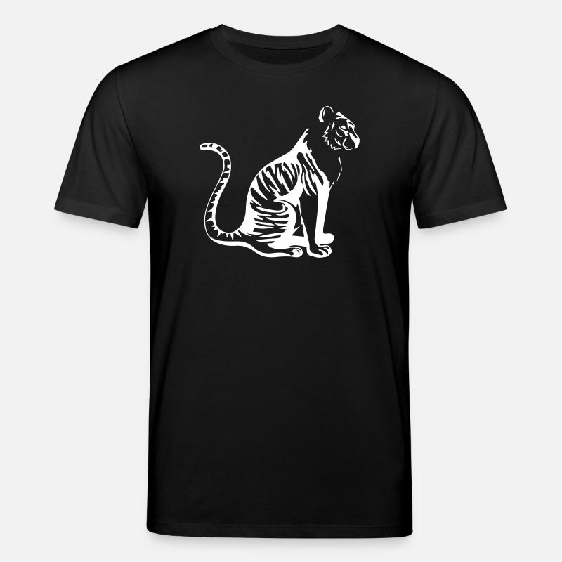 Eleganter Tiger Silhouette Design - Stanley/Stella Unisex Bio-T-Shirt CREATOR - Schwarz