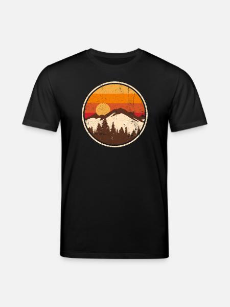Sunset Ridge Mountain Circle - Stanley/Stella CREATOR Unisex Organic T-Shirt - black