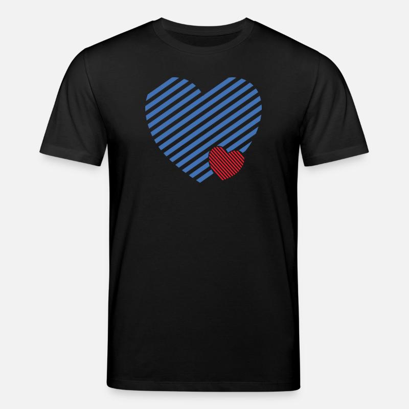 Double Heart - Idée cadeau textile design - T-shirt bio CREATOR Stanley/Stella Unisexe - noir