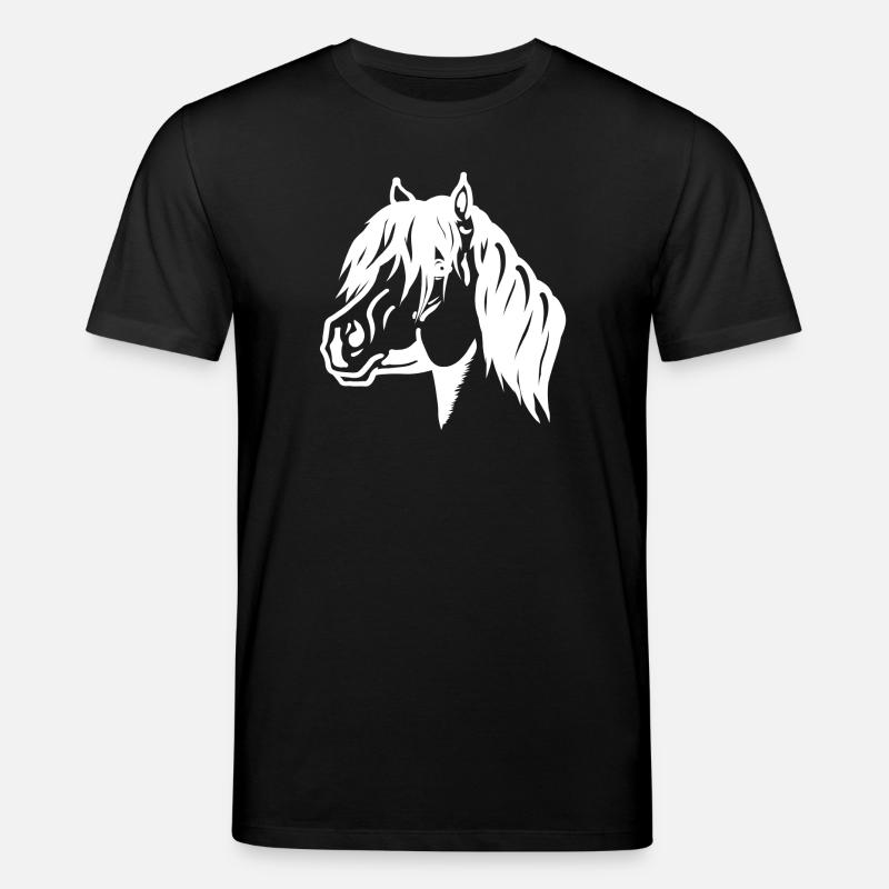 Portrait de poney blanc - T-shirt bio CREATOR Stanley/Stella Unisexe - noir