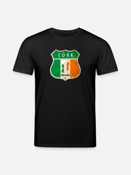 Cork Ierland Wapenschild Vlaggen Ontwerp - Stanley/Stella Uniseks bio-T-Shirt CREATOR  - zwart