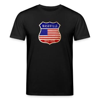 Nashville USA United States Wappen Flaggen - Stanley/Stella Unisex Bio-T-Shirt CREATOR  - Schwarz - Vorne - Alina (178cm) & Michal (187cm)