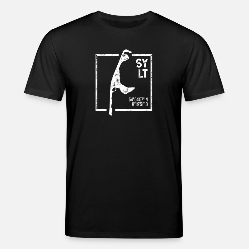 Sylt | Insel-Silhouette Stempel-Design - Stanley/Stella Unisex Bio-T-Shirt CREATOR  - Schwarz