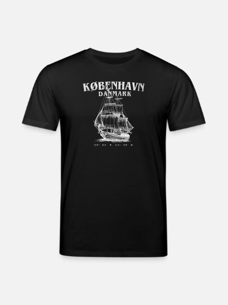 København Sailing Ship Silhouette - Stanley/Stella CREATOR Unisex Organic T-Shirt - black