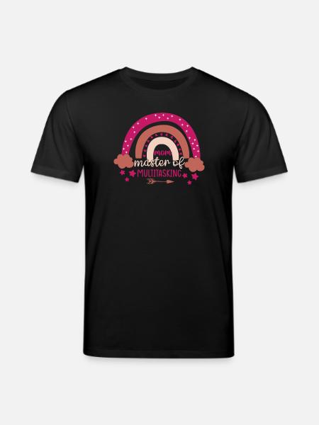 Mom Queen of Rainbow Multitasking - Stanley/Stella CREATOR Unisex Organic T-Shirt - black