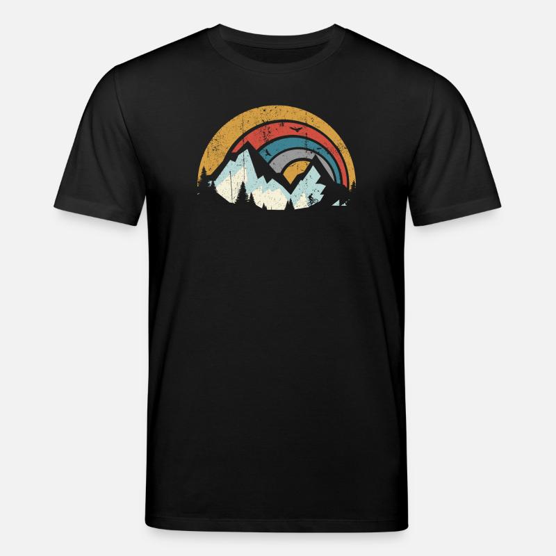Retro Mountain Sunset Arc - Stanley/Stella Unisex Bio-T-Shirt CREATOR  - Schwarz