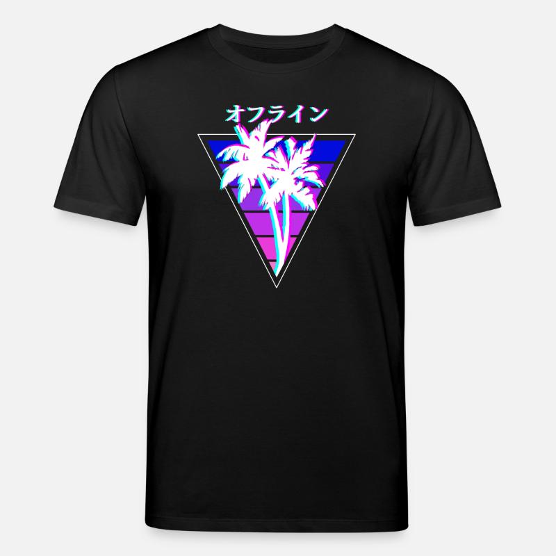 Vaporwave Offline Palmen - Stanley/Stella Unisex Bio-T-Shirt CREATOR  - Schwarz