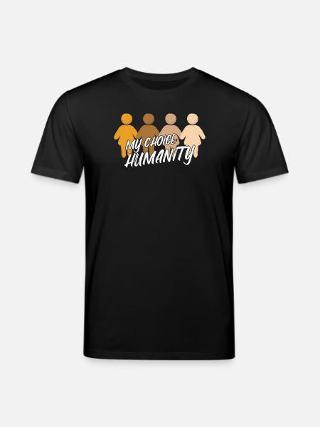 Humanity Freedom Love Peace Statement - Stanley/Stella CREATOR Unisex Organic T-Shirt - black