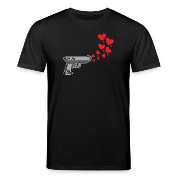 Herz Meinungsfreiheit Liebe Frieden Menschheit - Stanley/Stella Unisex Bio-T-Shirt CREATOR  - Schwarz - Vorne - Alina (178cm) & Michal (187cm)