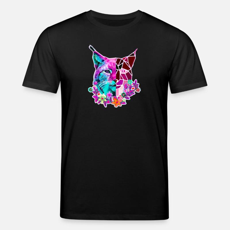 Luchs Katze Sommer Farben - Stanley/Stella Unisex Bio-T-Shirt CREATOR  - Schwarz