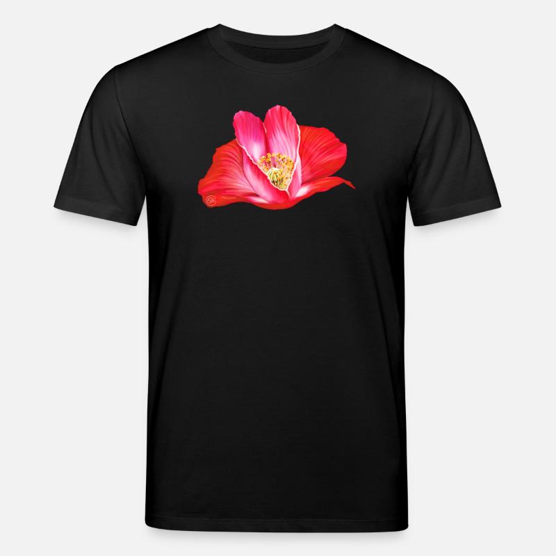 Rote Mohnblume in Herzform - Stanley/Stella Unisex Bio-T-Shirt CREATOR  - Schwarz