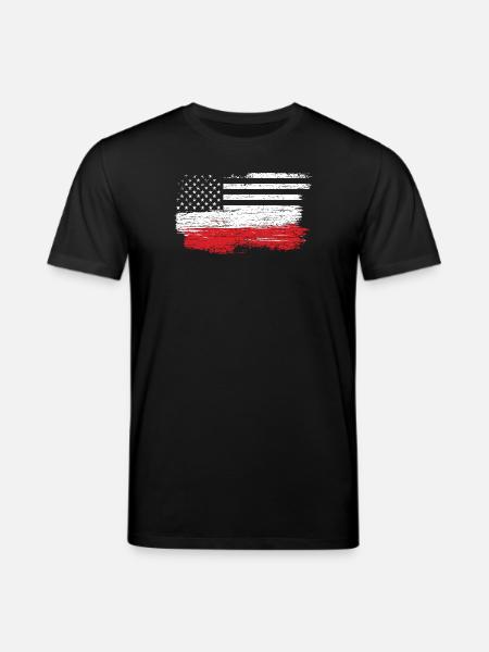 Brushed U.S. Flag Art - Stanley/Stella CREATOR Unisex Organic T-Shirt - black