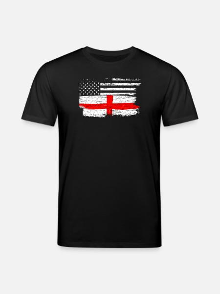 Grunge Flag Fusion USA UK Cross - Stanley/Stella CREATOR Unisex Organic T-Shirt - black