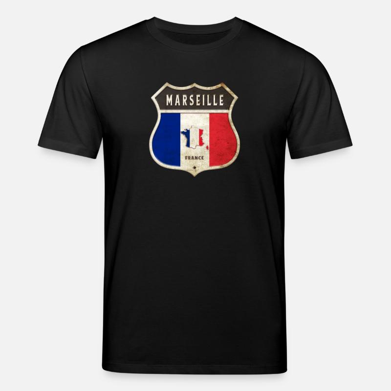 Marseille Frankreich Wappen Flaggen Design - Stanley/Stella Unisex Bio-T-Shirt CREATOR  - Schwarz
