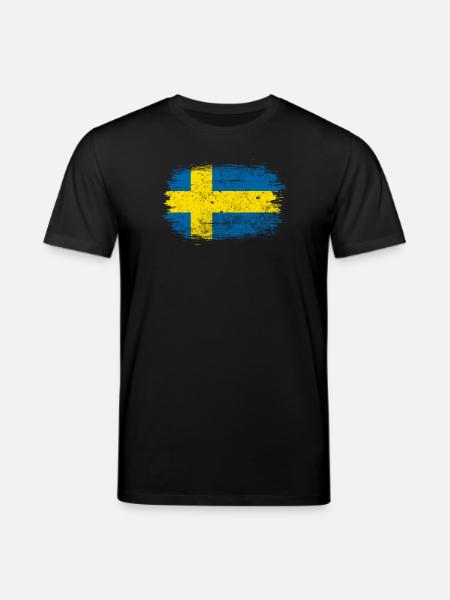 Swedish Brush Flag - Stanley/Stella CREATOR Unisex Organic T-Shirt - black