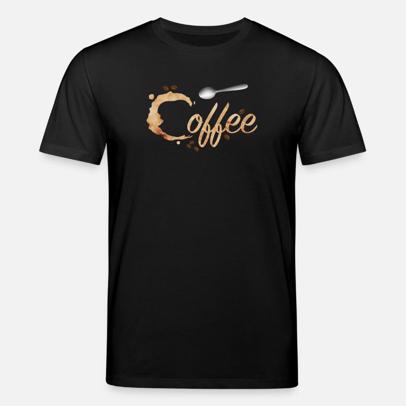 Tipografia della macchia di caffè con chicchi e cucchiai di caffè - Maglietta ecologica unisex CREATOR di Stanley/Stella - nero