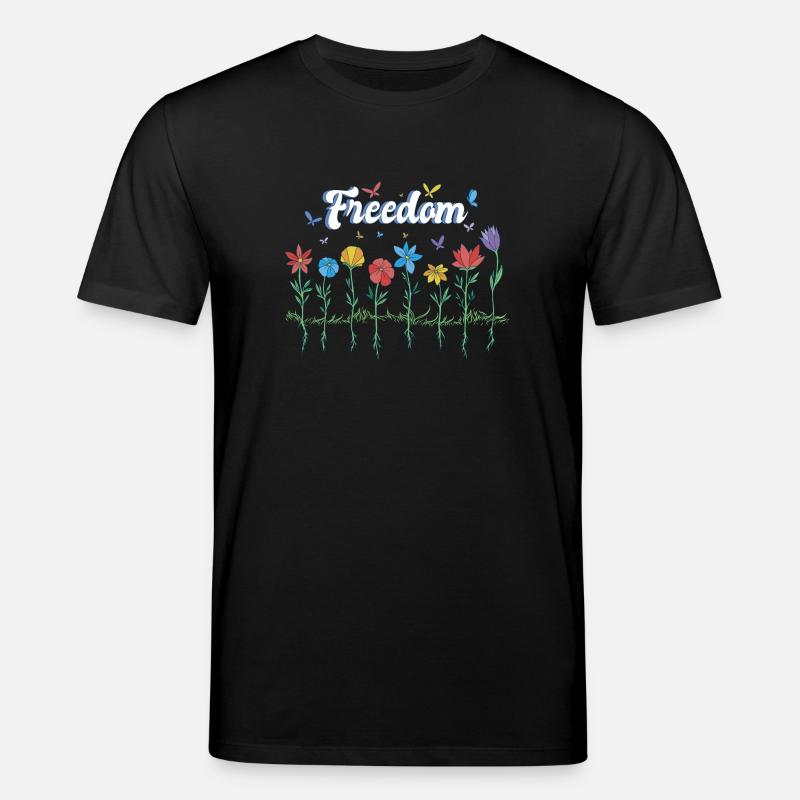 Liberté Fleurs Papillons Liberté Design - T-shirt bio CREATOR Stanley/Stella Unisexe - noir