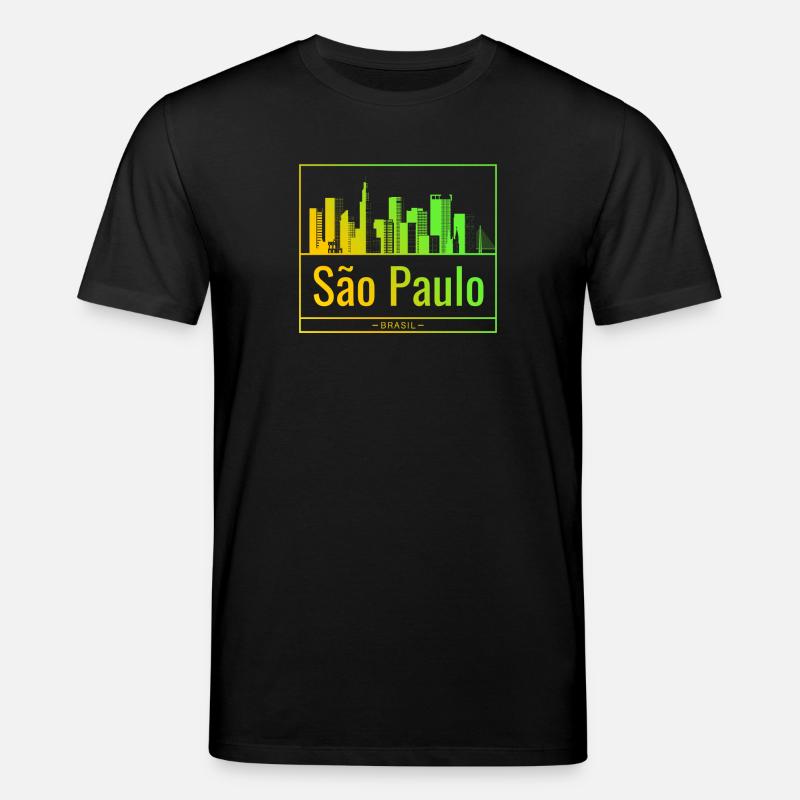 São Paulo skyline in neon gradient - Stanley/Stella CREATOR Unisex Organic T-Shirt - black