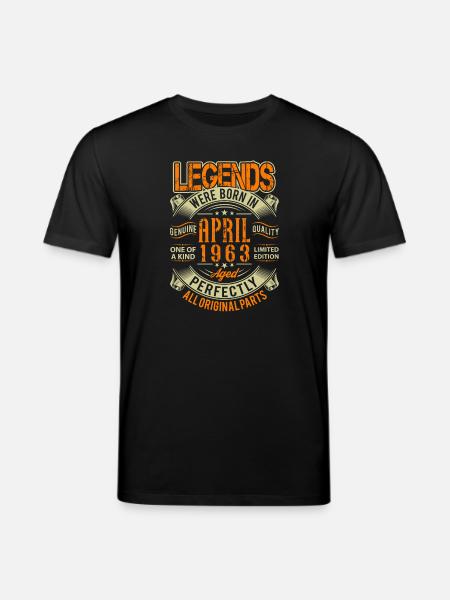 1963 April Birthday Legend - Stanley/Stella CREATOR Unisex Organic T-Shirt - black