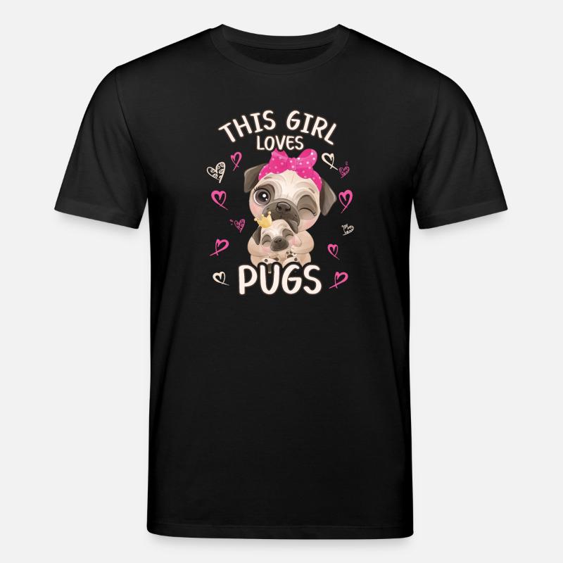 Dieses Maedchen Liebt Möpse - Stanley/Stella Unisex Bio-T-Shirt CREATOR  - Schwarz