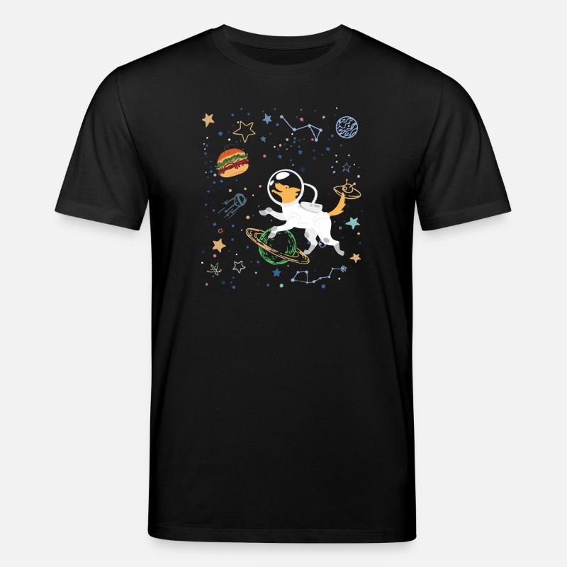 Space Explorer with Astronaut Fox - Stanley/Stella CREATOR Unisex Organic T-Shirt - black