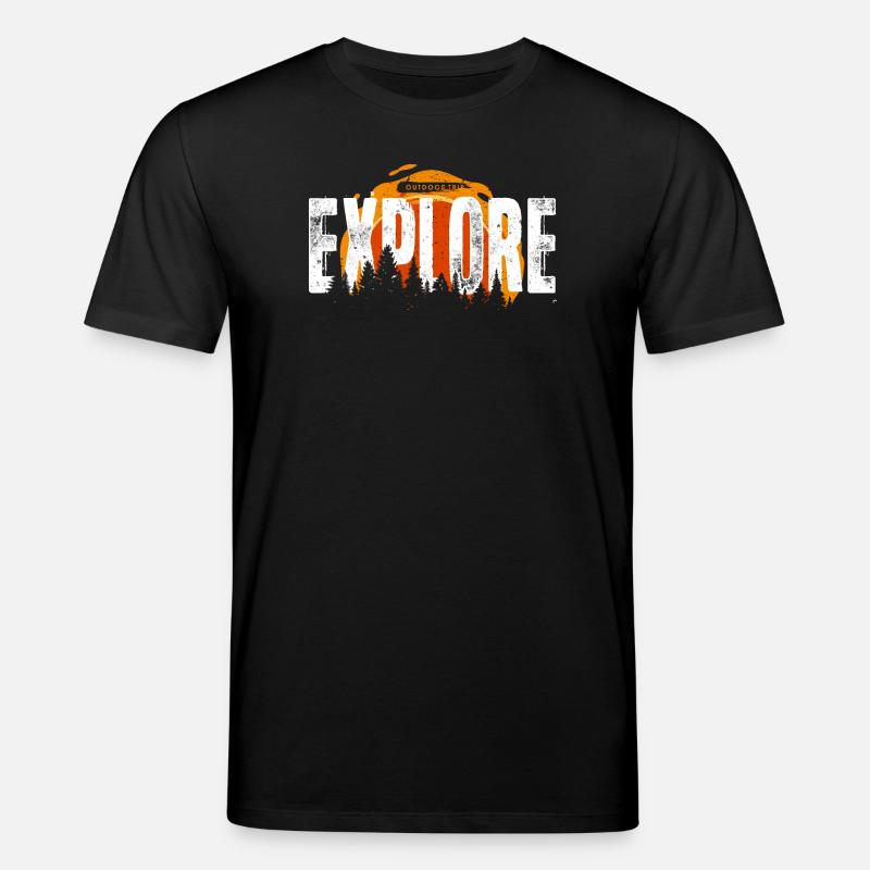 Explore Forest Sunrise - Stanley/Stella CREATOR Unisex Organic T-Shirt - black