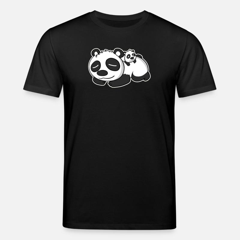 Panda Papa avec Baby Panda - T-shirt bio CREATOR Stanley/Stella Unisexe - noir