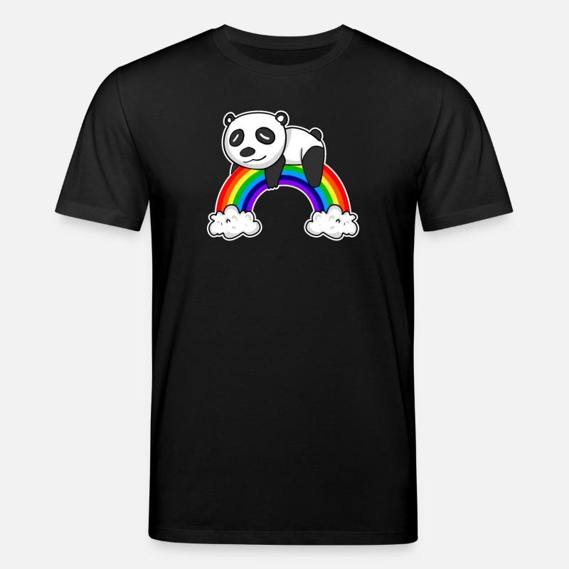 Rainbow Panda - Stanley/Stella CREATOR Unisex Organic T-Shirt - black