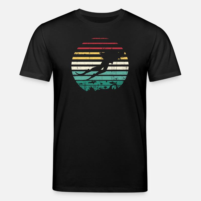 Retro Sunset Surf Silhouette Tee - Stanley/Stella Unisex Bio-T-Shirt CREATOR  - Schwarz
