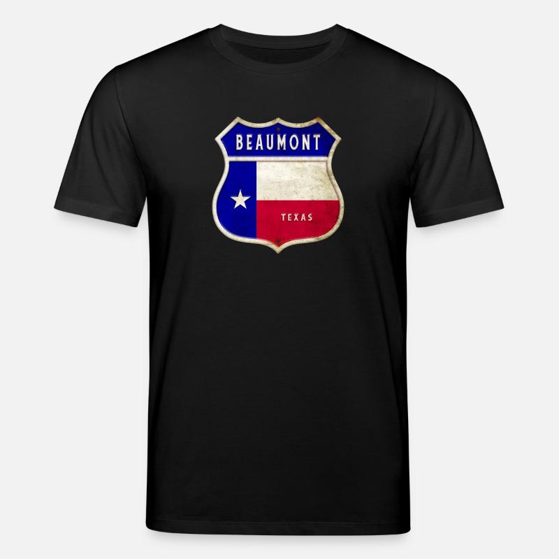 Beaumont Texas crest flags design - Stanley/Stella CREATOR Unisex Organic T-Shirt - black