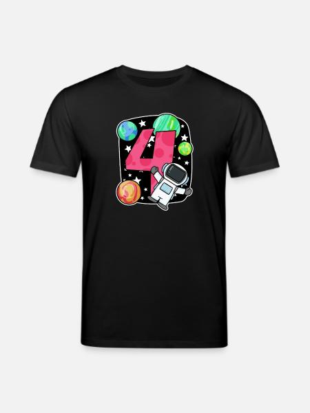 4 birthday boy - 4 years old - I am 4 - Stanley/Stella CREATOR Unisex Organic T-Shirt - black