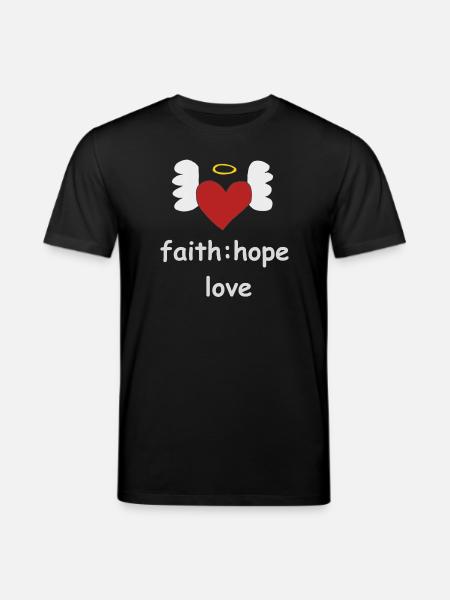 heart wings faith - Stanley/Stella CREATOR Unisex Organic T-Shirt - black