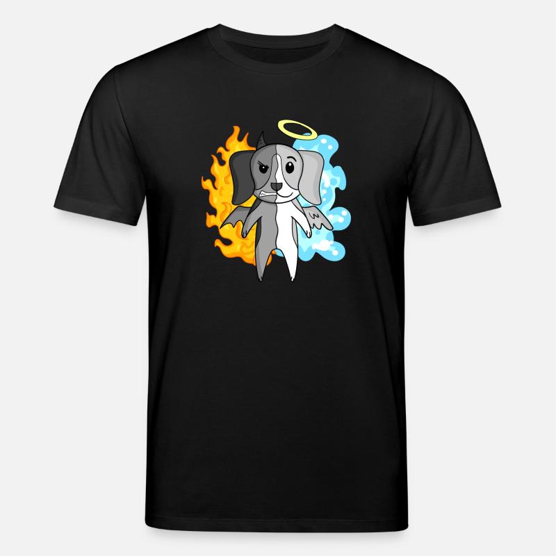 Hund Beagle - Engel und Teufel - Stanley/Stella Unisex Bio-T-Shirt CREATOR  - Schwarz