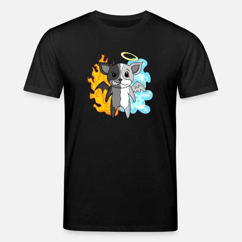 Dog Terrier - Ange et Diable - T-shirt bio CREATOR Stanley/Stella Unisexe - noir