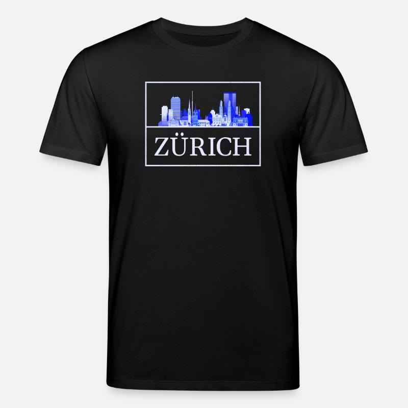 Silhouette bleue de Zurich Skyline - T-shirt bio CREATOR Stanley/Stella Unisexe - noir