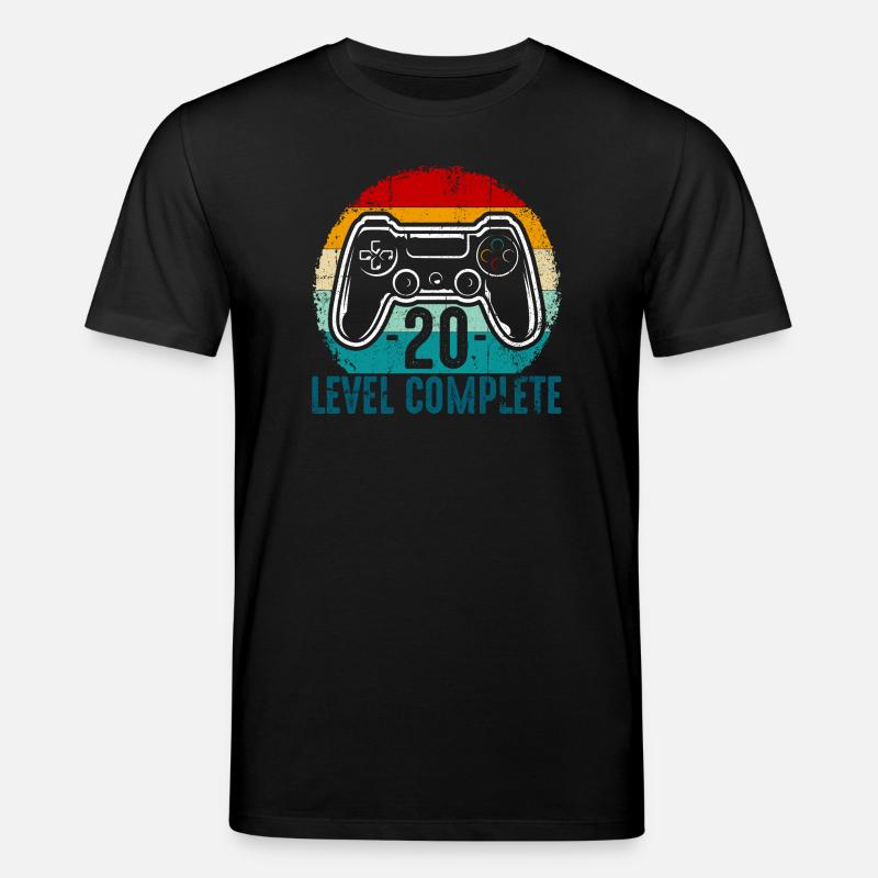 Retro Controller Level Complete - Stanley/Stella CREATOR Unisex Organic T-Shirt - black