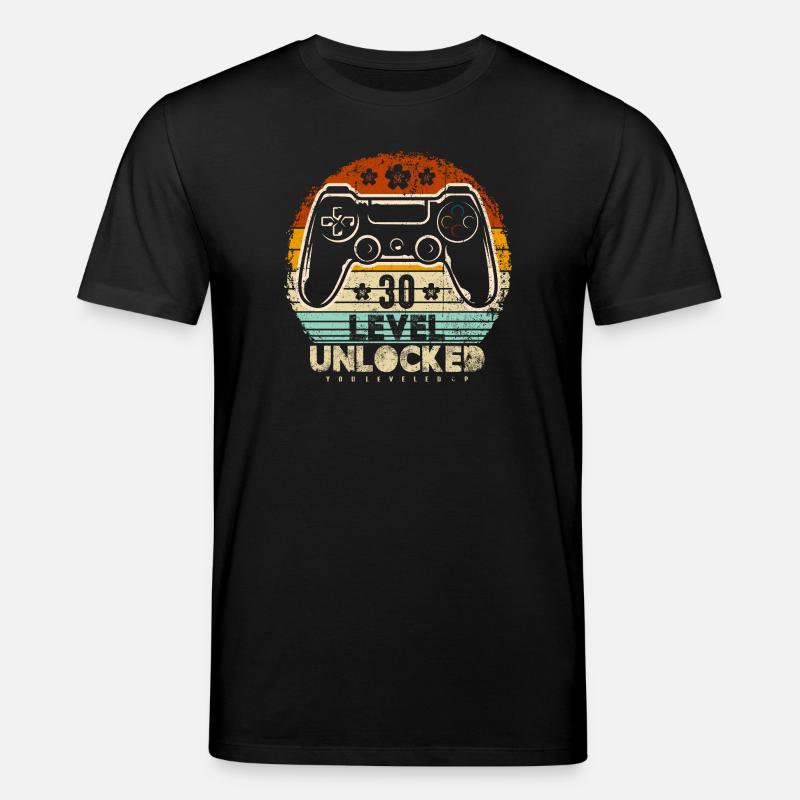 Dreißig entsperrter Retro-Controller - Stanley/Stella Unisex Bio-T-Shirt CREATOR  - Schwarz