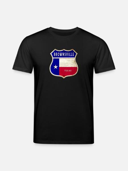 Brownsville Texas Crest Flag Design - Stanley/Stella CREATOR Unisex Organic T-Shirt - black