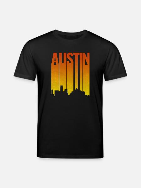 Austin Skyline Abendlicht - Stanley/Stella Unisex Bio-T-Shirt CREATOR - Schwarz