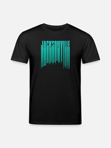 Jacksonville Skyline Vertical Typo - Stanley/Stella CREATOR Unisex Organic T-Shirt - black