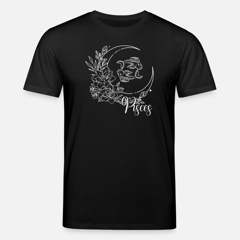 Fische Blüte Mond - Stanley/Stella Unisex Bio-T-Shirt CREATOR - Schwarz