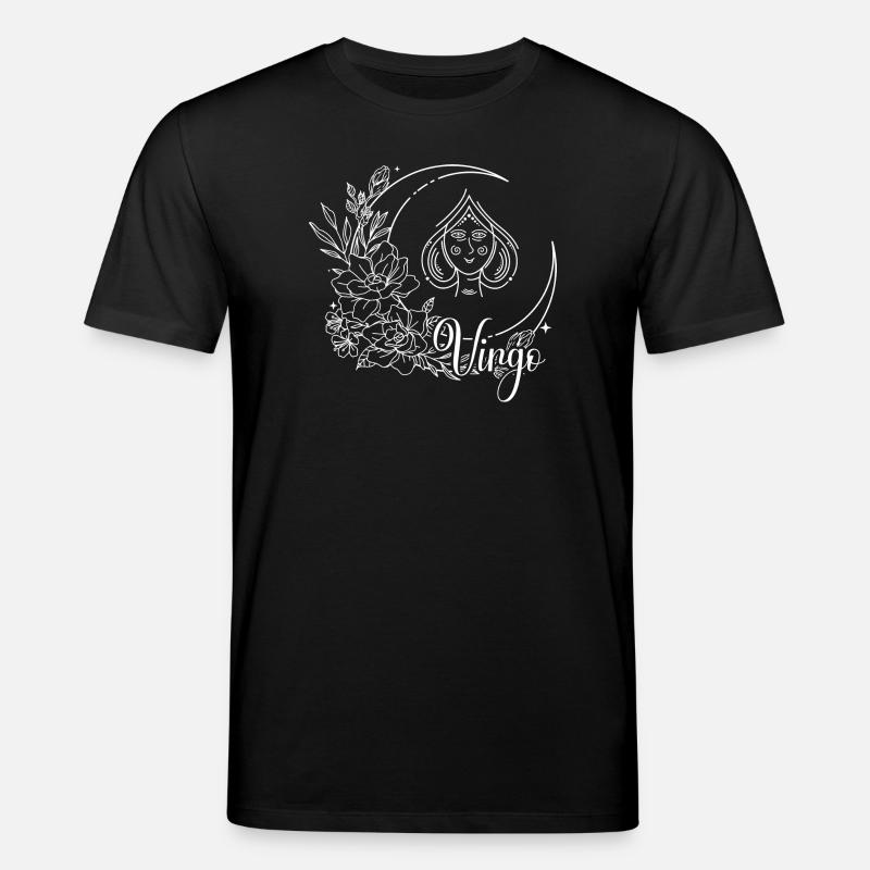 Moonlit Bloom Celestial Line Art - Stanley/Stella CREATOR Unisex Organic T-Shirt - black